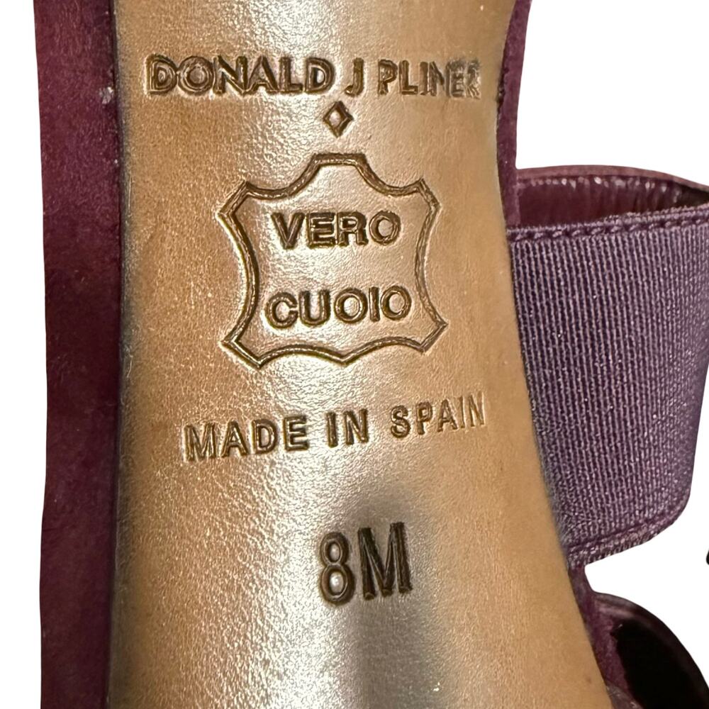 Donald J. Pliner Burgundy Criss Cross Prime Leather Pointy Toe Stiletto Heels 8 - Picture 4 of 12